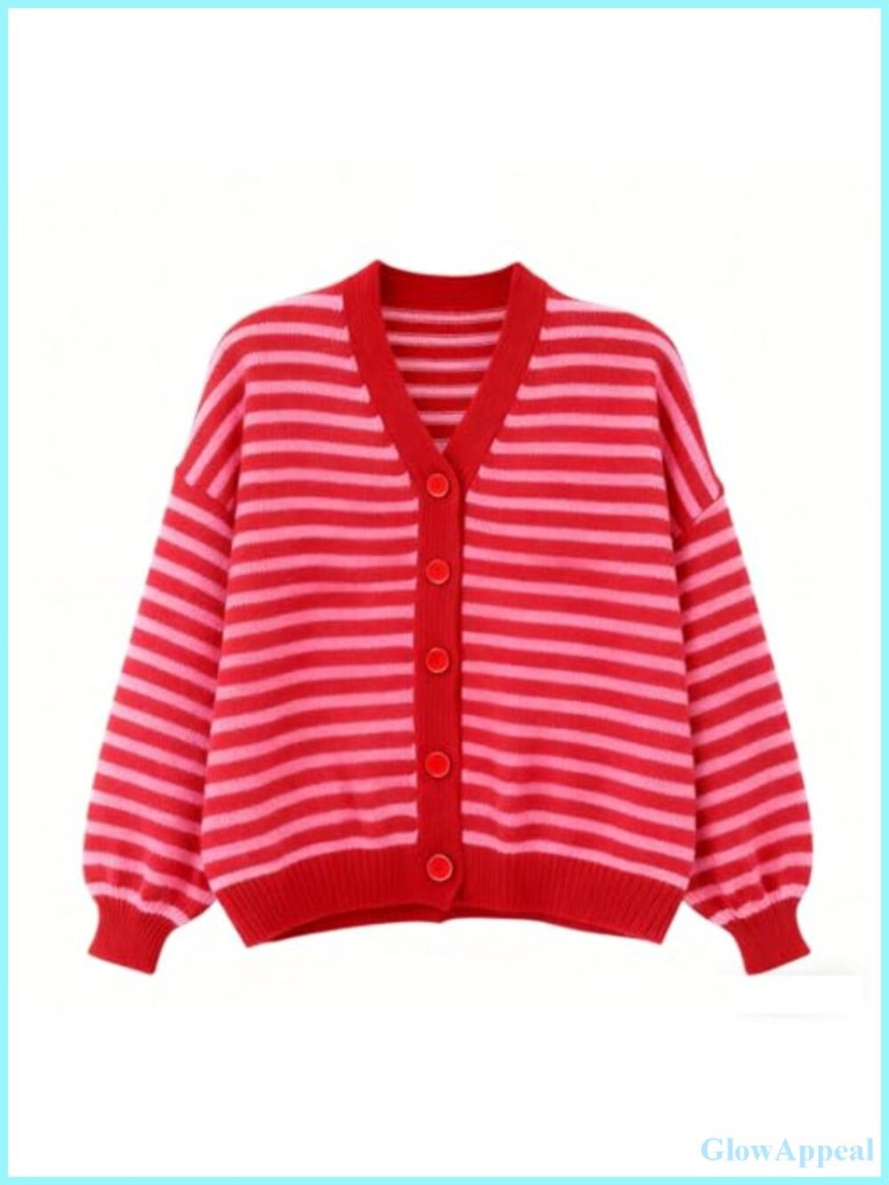 Women's Striped Knit Cardigan, Long Sleeve, Button Up, Cotton Blend, Casual